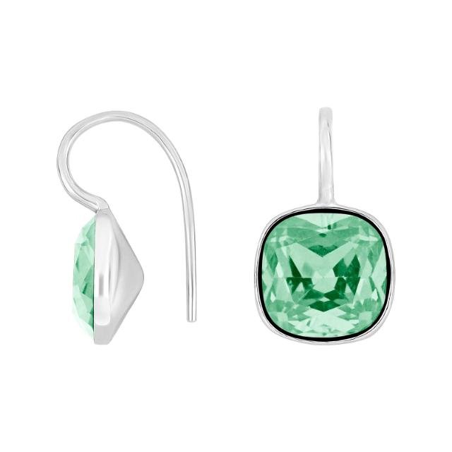 Rhod. sølvøreh. m/kvartsglas facetteret farve53 - Urma.dk