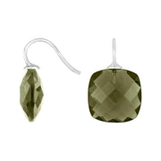 Rhod. sølvøreh. m/kvartsglas facetteret farve61 - Urma.dk