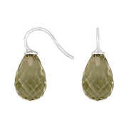 Rhod. sølvøreh. m/kvartsglas facetteret farve61 - Urma.dk