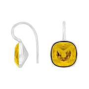 Rhod. sølvøreh. m/kvartsglas facetteret farve66 - Urma.dk