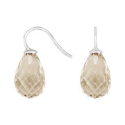 Rhod. sølvøreh. m/kvartsglas facetteret farve66 - Urma.dk