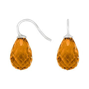 Rhod. sølvøreh. m/kvartsglas facetteret farve76 - Urma.dk