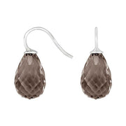 Rhod. sølvøreh. m/kvartsglas facetteret farve86 - Urma.dk