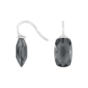 Rhod. sølvøreh. m/kvartsglas facetteret farve91 - Urma.dk