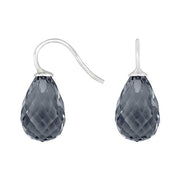 Rhod. sølvøreh. m/kvartsglas facetteret farve91 - Urma.dk