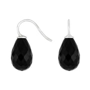 Rhod. sølvøreh. m/kvartsglas facetteret farve95 - Urma.dk