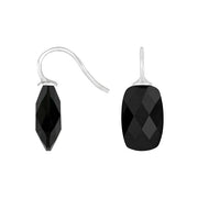 Rhod. sølvøreh. m/kvartsglas facetteret farve95 - Urma.dk