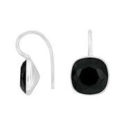 Rhod. sølvøreh. m/kvartsglas facetteret farve95 - Urma.dk