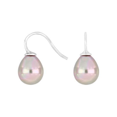 Rhod. sølvøreh. m/Mallorca perle farve07 - Urma.dk