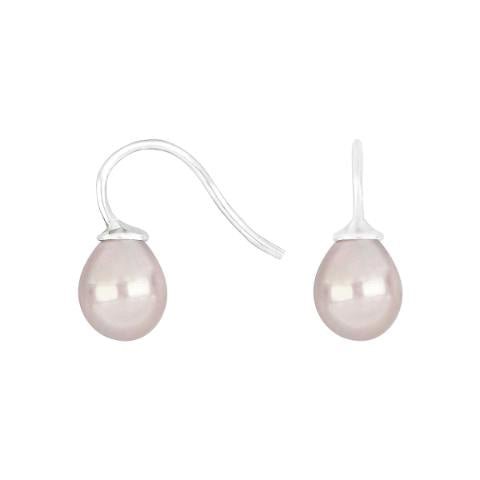 Rhod. sølvøreh. m/Mallorca perle farve07 - Urma.dk