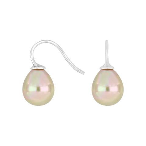 Rhod. sølvøreh. m/Mallorca perle farve11 - Urma.dk