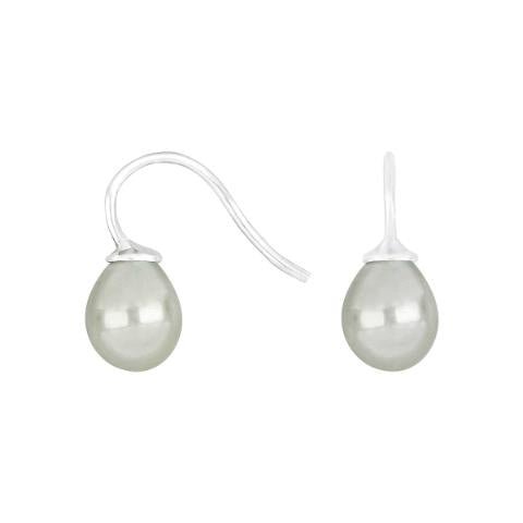 Rhod. sølvøreh. m/Mallorca perle farve11 - Urma.dk