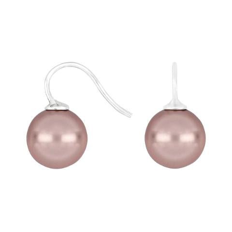 Rhod. sølvøreh. m/Mallorca perle farve11 - Urma.dk