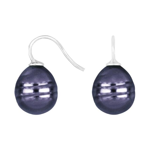 Rhod. sølvøreh. m/Mallorca perle farve46 - Urma.dk