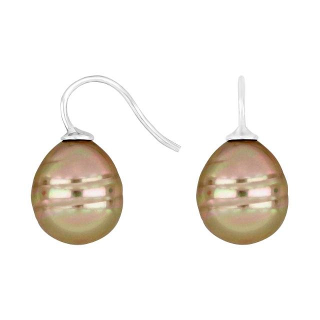 Rhod. sølvøreh. m/Mallorca perle farve72 - Urma.dk