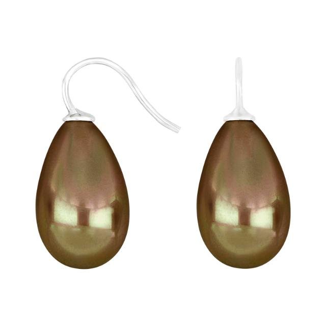 Rhod. sølvøreh. m/Mallorca perle farve72 - Urma.dk