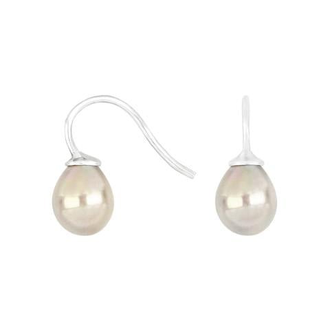 Rhod. sølvøreh. m/Mallorca perle farve73 - Urma.dk