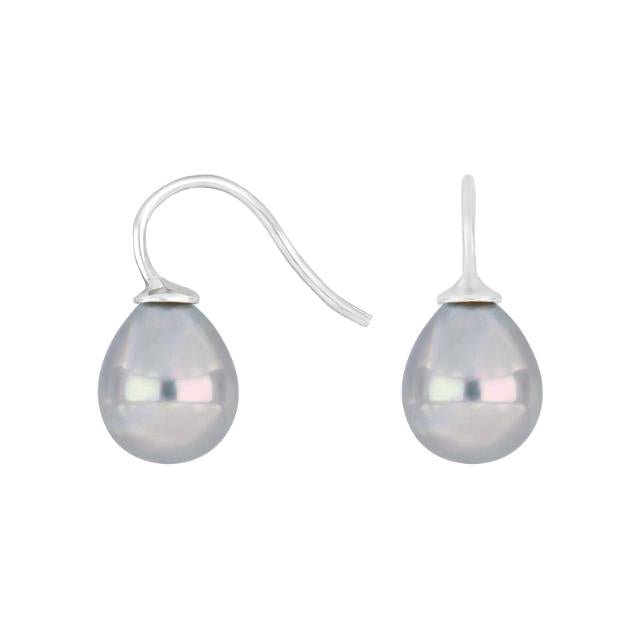 Rhod. sølvøreh. m/Mallorca perle farve93 - Urma.dk