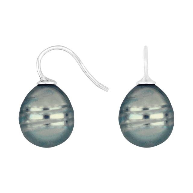 Rhod. sølvøreh. m/Mallorca perle farve93 - Urma.dk