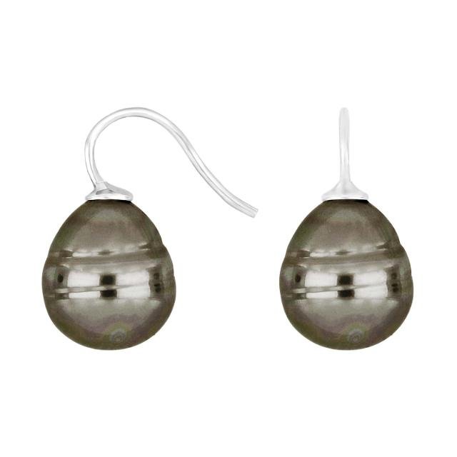 Rhod. sølvøreh. m/Mallorca perle farve94 - Urma.dk