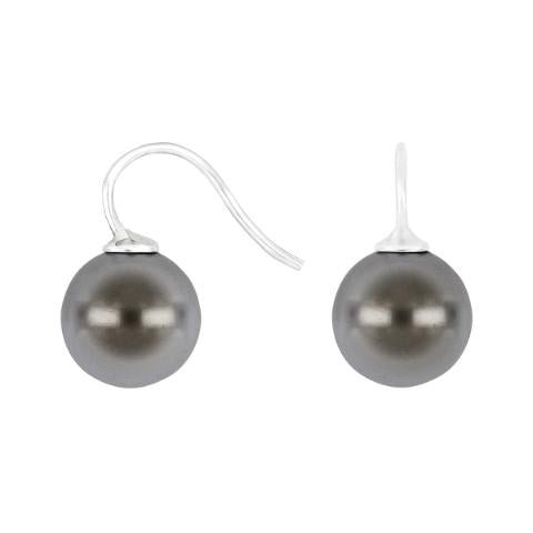 Rhod. sølvøreh. m/Mallorca perle farve94 - Urma.dk