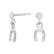 Rhod. sølvørehænger m/hestesko - Urma.dk