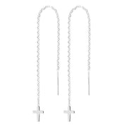 Rhod. sølvørekæde m/kors - Urma.dk