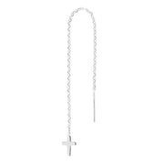 Rhod. sølvørekæde m/kors PIERCE52 1 stk. - Urma.dk