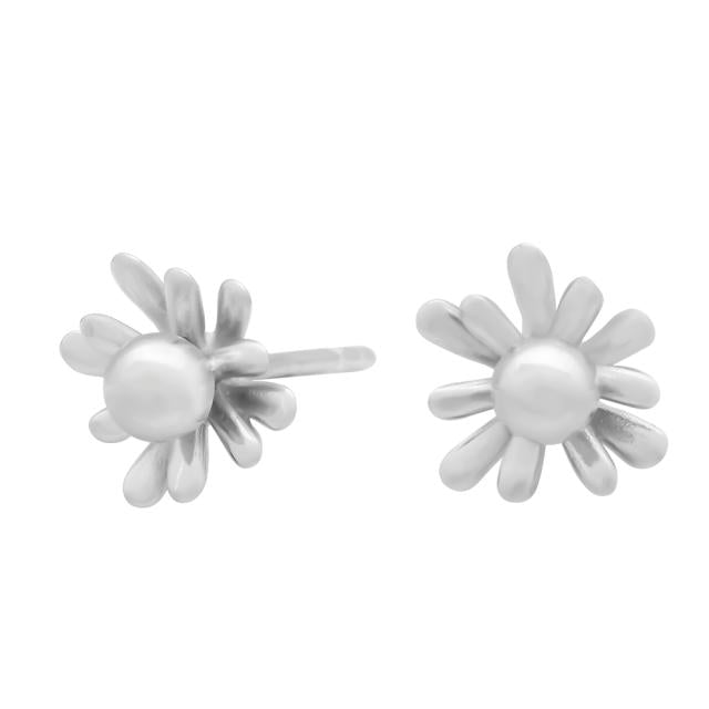 Rhod. sølvørestikker 10mm blomst - Urma.dk