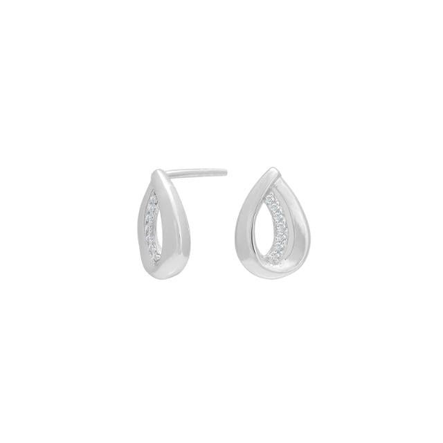 Rhod. sølvørestikker dråbe m/ cz - Urma.dk