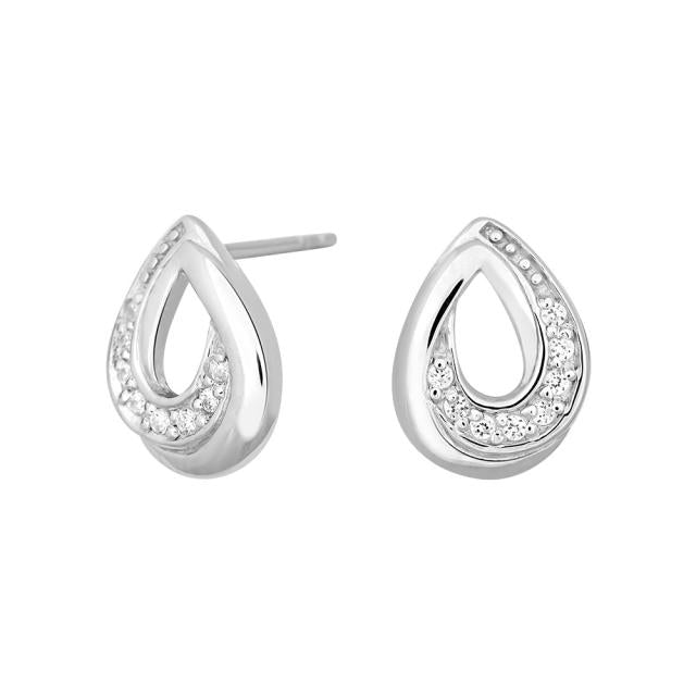 Rhod. sølvørestikker dråbe m/cz - Urma.dk