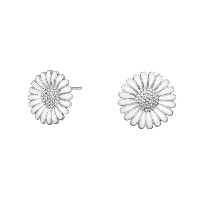 Rhod. sølvørestikker Marguerit 10mm - Urma.dk