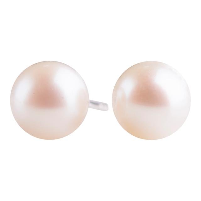 Rhod. sølvørestikker m/ferskvandsperle 7 mm - Urma.dk