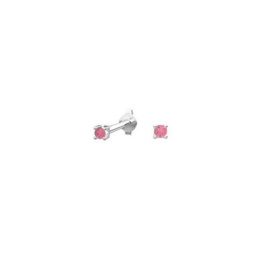 Rhod. sølvørestikker m/pink topaz farve cz - Urma.dk