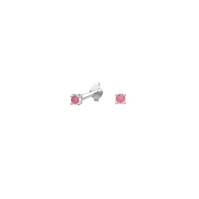 Rhod. sølvørestikker m/pink topaz farve cz - Urma.dk