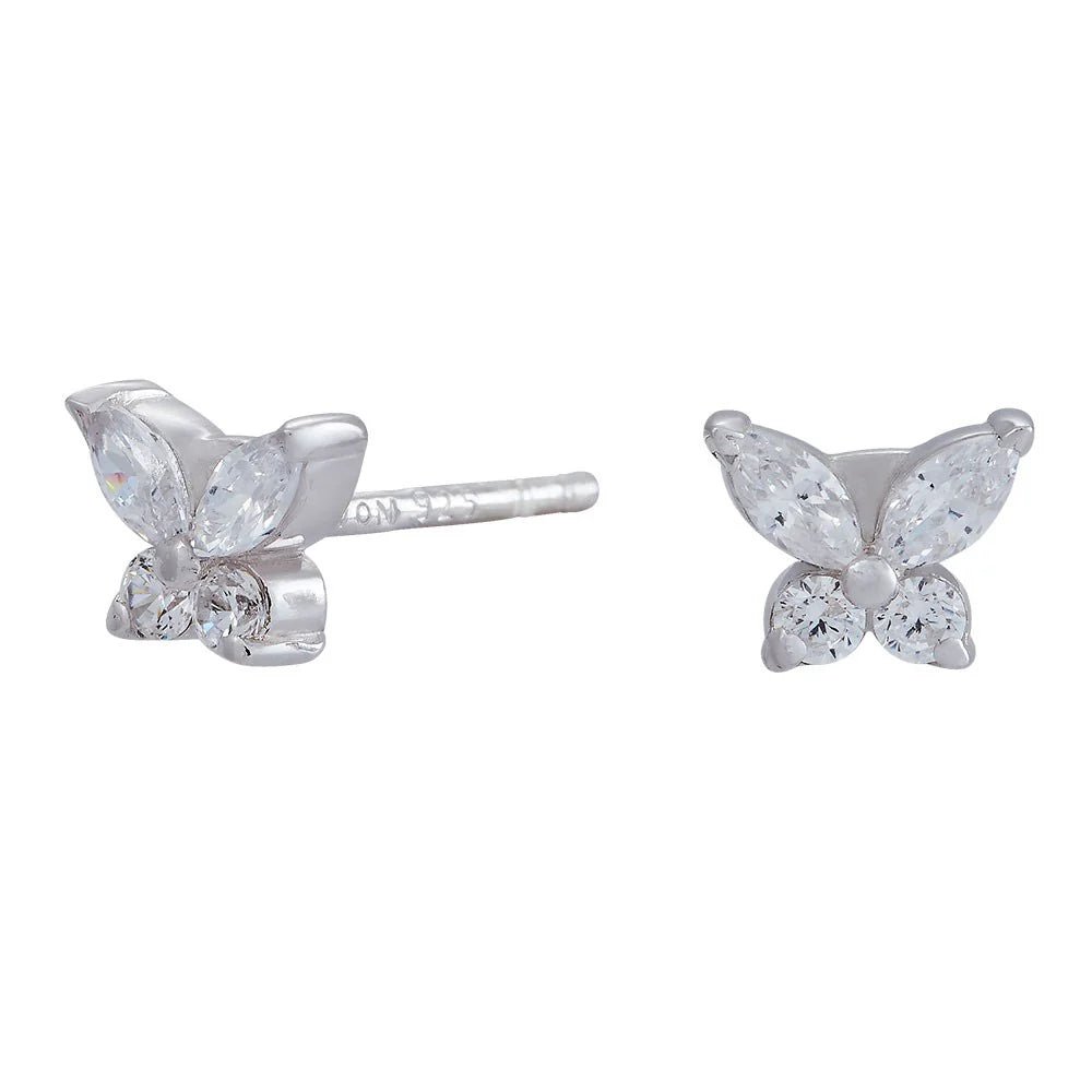 Rhod. sølvørestikker sommerfugl m/cz - Urma.dk