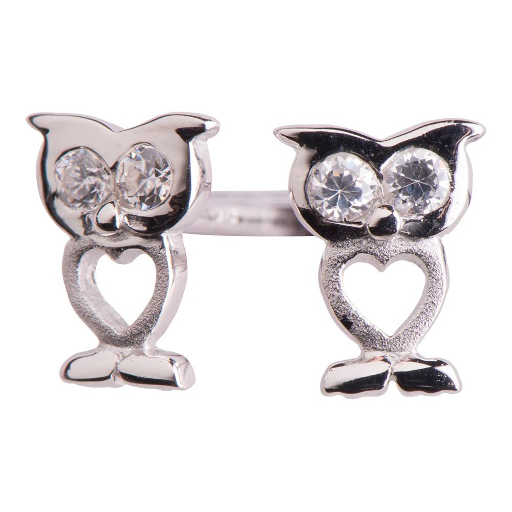 Rhod. sølvørestikker ugle m/cz - Urma.dk