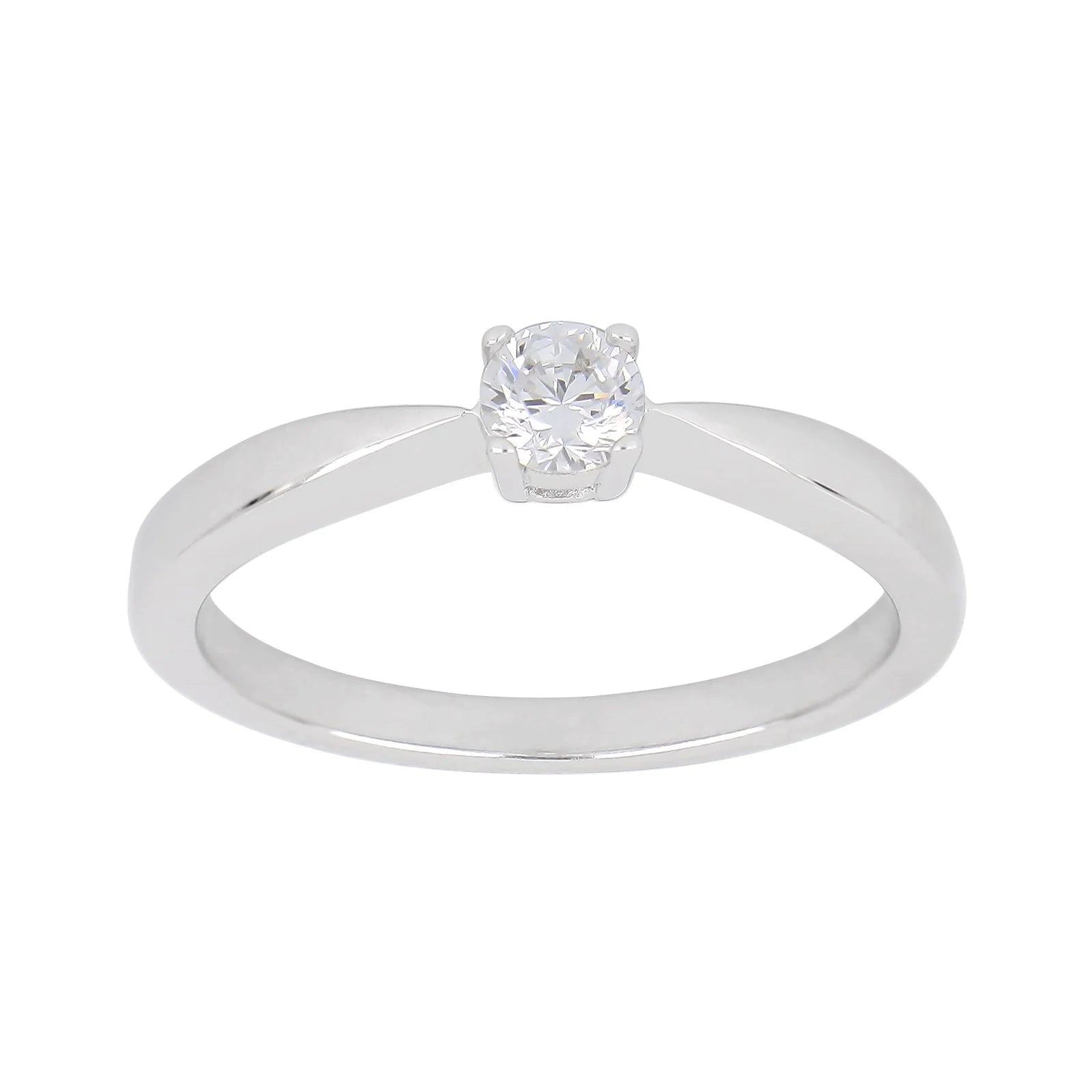 Rhod. sølvring med CZ - Urma.dk