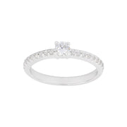 Rhod. sølvring med CZ - Urma.dk