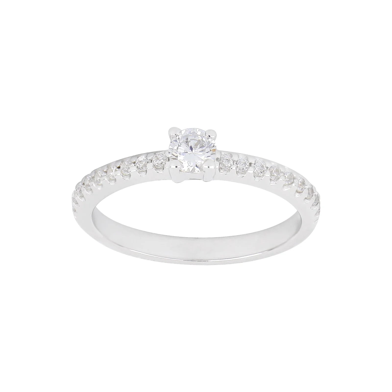 Rhod. sølvring med CZ - Urma.dk