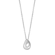 Rhod. sølvvedhæng åben dråbe inkl. kæde - Urma.dk