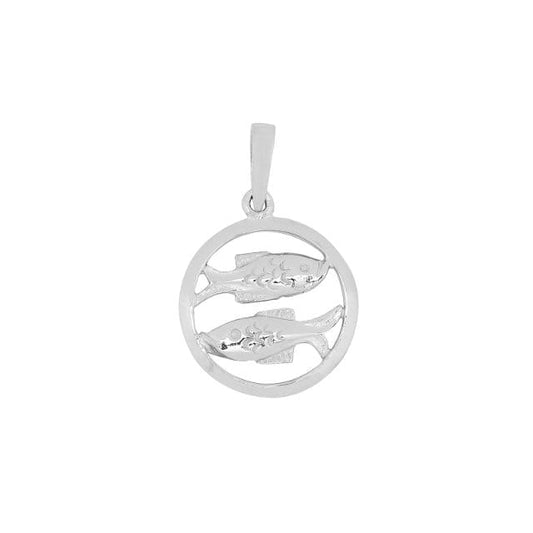 Rhod. sølvvedhæng FISKEN 12mm - Urma.dk