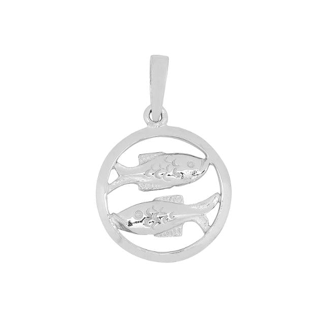 Rhod. sølvvedhæng FISKEN 15mm - Urma.dk