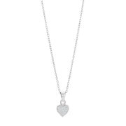 Rhod. sølvvedhæng hjerte m/cz inkl. kæde - Urma.dk