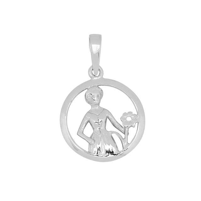 Rhod. sølvvedhæng JOMFRUEN 15mm - Urma.dk