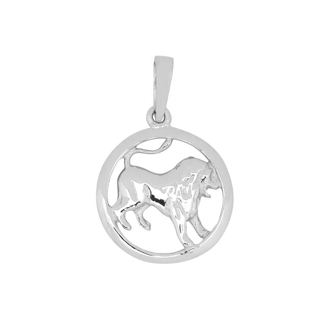 Rhod. sølvvedhæng LØVEN 15mm - Urma.dk