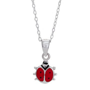 Rhod. sølvvedhæng mariehøne m/emalje inkl. Kæ - Urma.dk