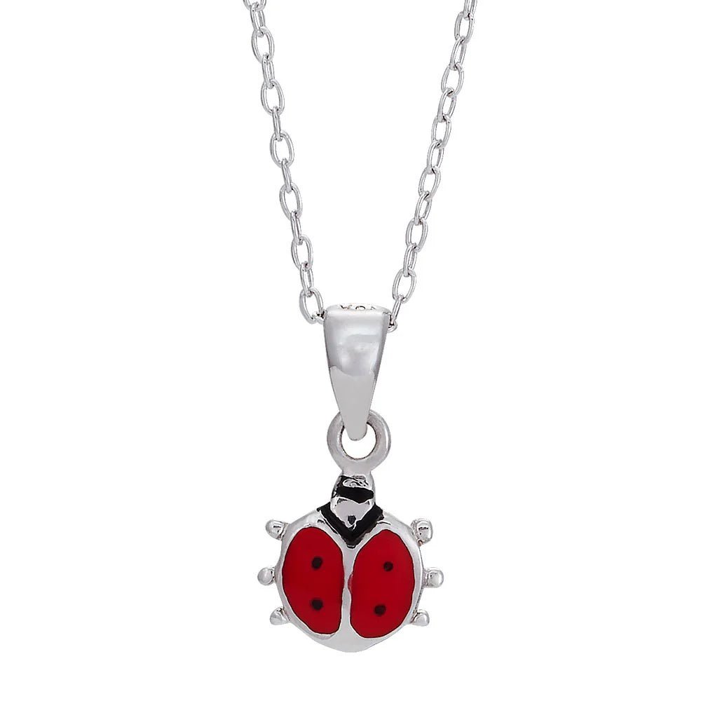 Rhod. sølvvedhæng mariehøne m/emalje inkl. Kæ - Urma.dk