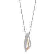 Rhod. sølvvedhæng mat m/dia 0.03ct. og 8kt. guld - Urma.dk