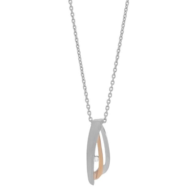 Rhod. sølvvedhæng mat m/dia 0.03ct. og 8kt. guld - Urma.dk